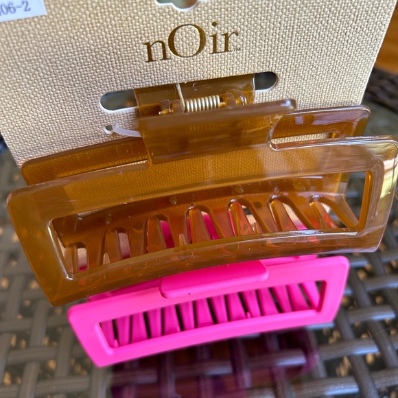 Noir Hair Claw Clips Womens Hair Accessories New Pink Brown - Picture 6 of 6